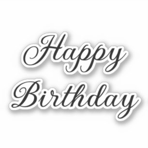 Adesivo Feliz Aniversário Personalizado Simples Minimalist
