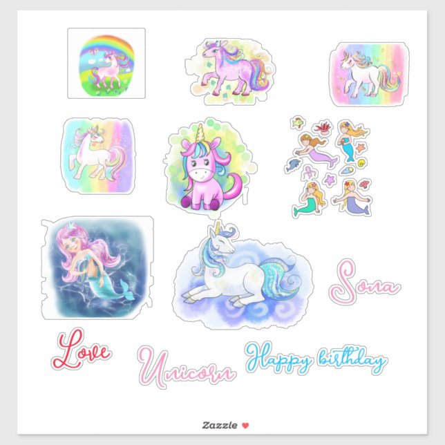 Adesivo Feliz aniversário - Símbolos Sticker - desenho ani (Folha)