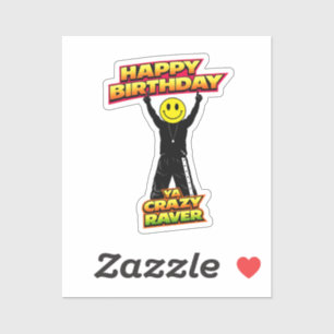 Adesivo Feliz Aniversário Velho Raver Piada Engraçada
