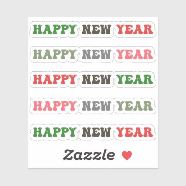 Adesivo feliz ano novo (Folha)