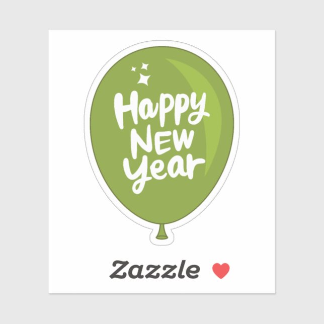 Adesivo feliz ano novo (Folha)