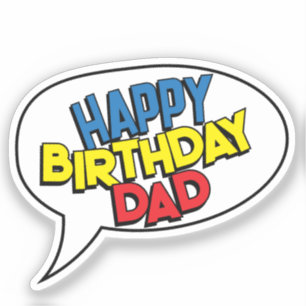 Adesivo FELIZ BIRTHDAY PAI Book, Pop de arte personalizáve
