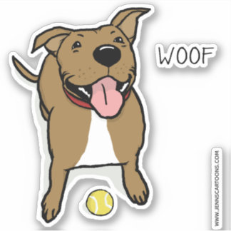 Adesivo Feliz Cachorro Grande Marrom de Cartoon Feliz com