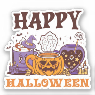 Adesivo Feliz Café Halloween Breve