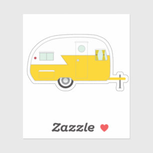 Adesivo Feliz Camper Amarelo