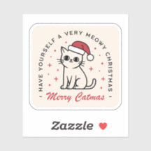 Feliz Catmas estética do gato natalino