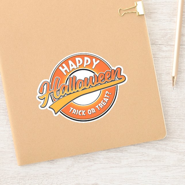 Adesivo Feliz Choque de Halloween ou Tratado? (Notebook)