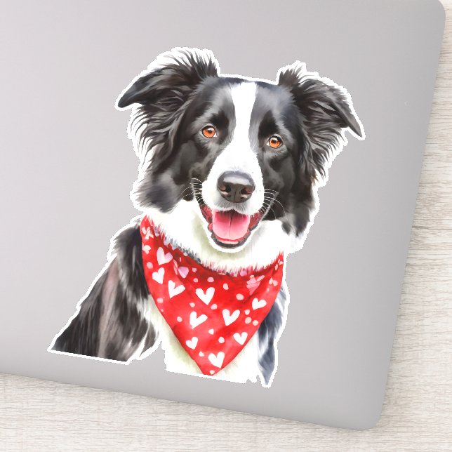 Adesivo Feliz Collie da Fronteira Cura com Bandana do Cora (Detalhe)