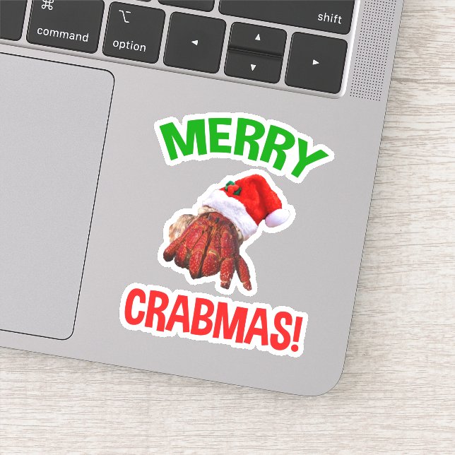 Adesivo Feliz Crabmas! Engraçado Natal Hermit Crab Lover (Detalhe)