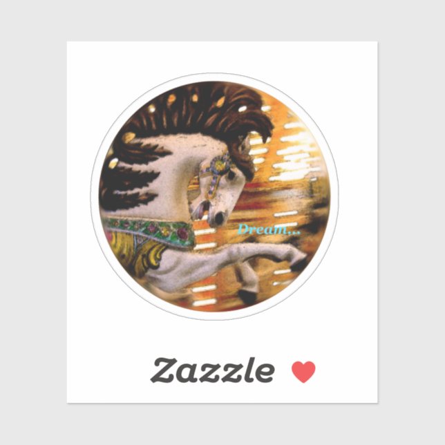 Adesivo Feliz de Sonho, Arredondar Cavalo (Folha)