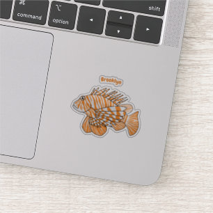 Adesivo Feliz desenho animado de lionfish