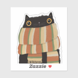 Adesivo Feliz Dia das Bruxas de Gato Negro