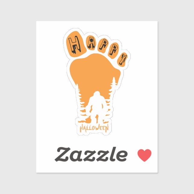 Adesivo Feliz Dia das Bruxas de Pé Grande (Folha)