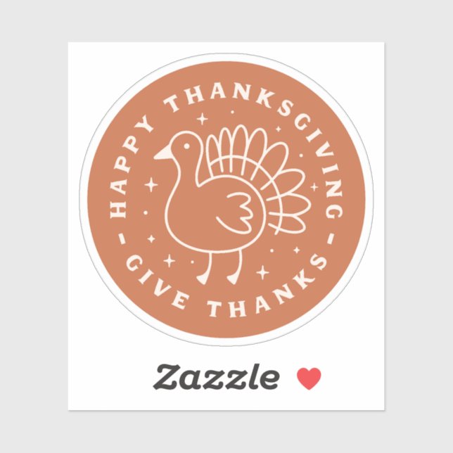 Adesivo Feliz Dia de Ação de Graças a obrigados (Folha)