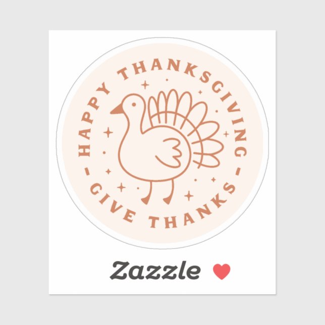 Adesivo Feliz Dia de Ação de Graças dá aos obrigados um pe (Folha)
