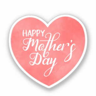 Adesivo Feliz dia de as mães de cor rosa, mãe ama