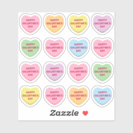 Adesivo Feliz dia de Galentine, pastel costume corações do