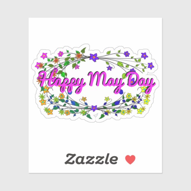 Adesivo Feliz Dia de maio (Folha)