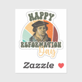 Adesivo Feliz Dia de Reforma Vintage Martin Luther