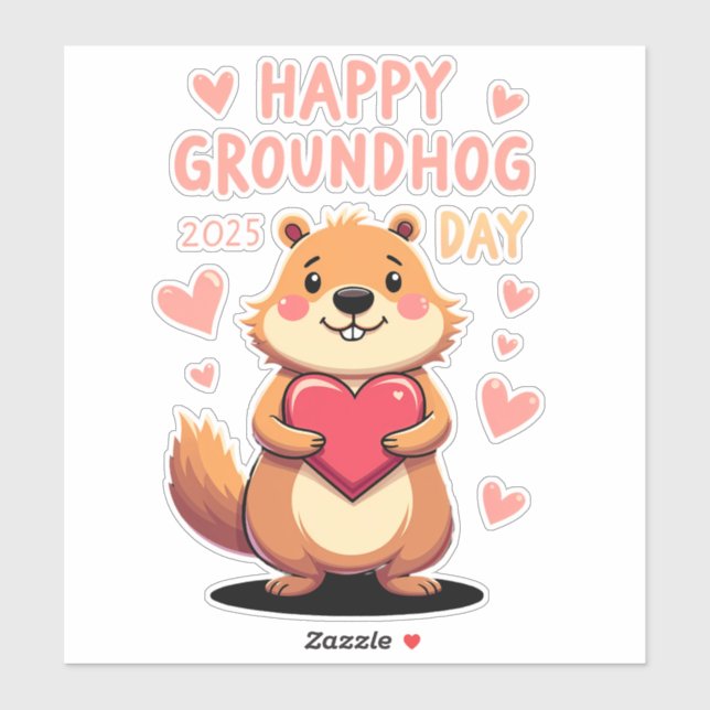 Adesivo Feliz Dia Goundhog (Folha)