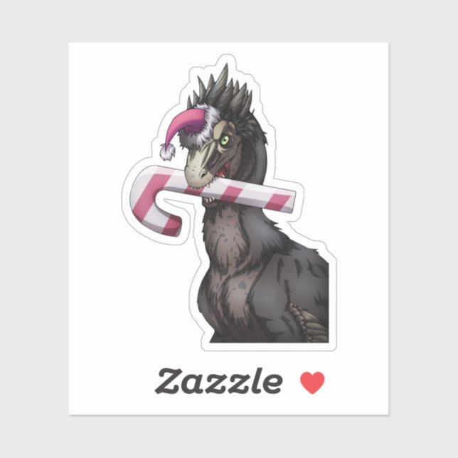 Adesivo Feliz Dinossauro de Natal (Folha)