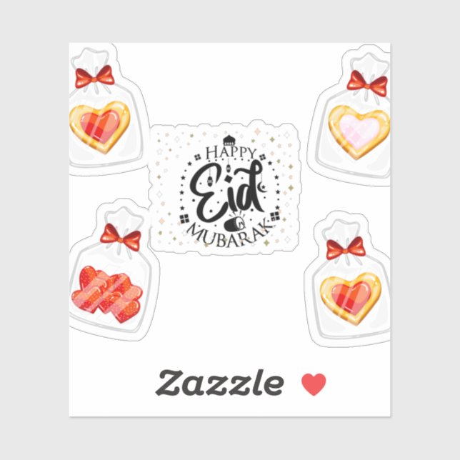 Adesivo Feliz Eid-Eid Adha Mubarak 2022. (Folha)