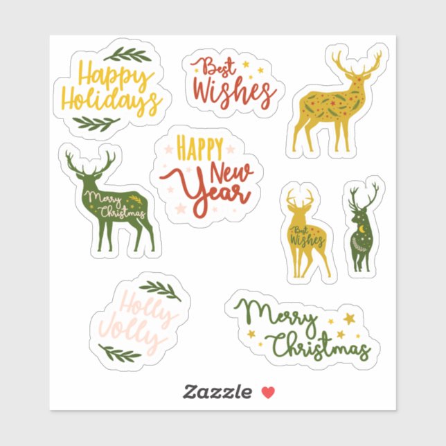 Adesivo Feliz feriado cita papelaria (Folha)