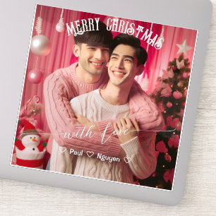 Adesivo Feliz Gay de Natal   Foto personalizada