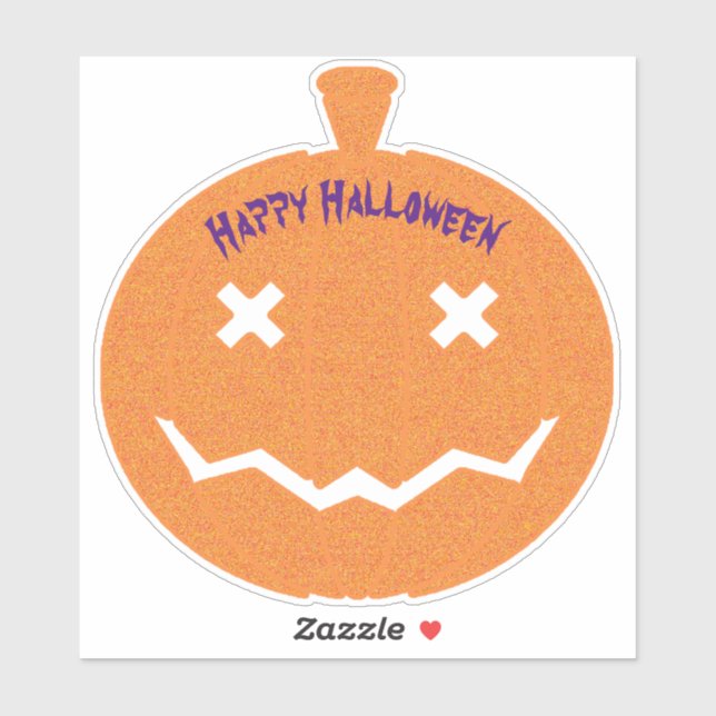 Adesivo Feliz Halloween Glitter Pumpkin (Folha)