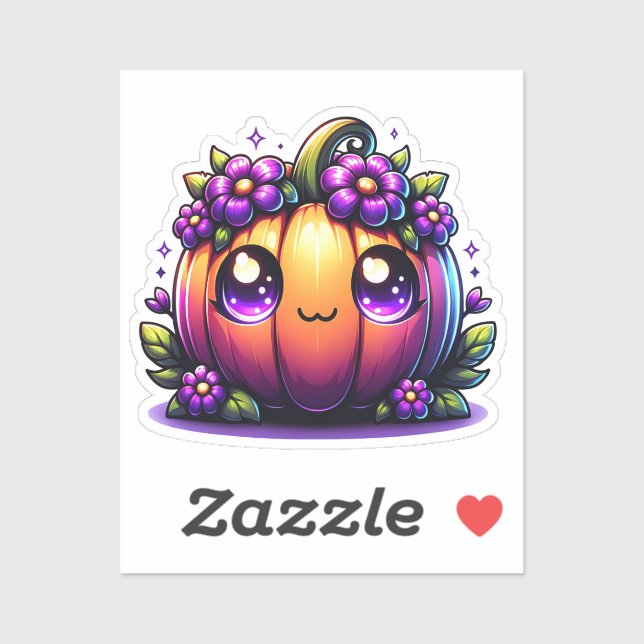 Adesivo Feliz Halloween Pumpkin de Chibi (Folha)