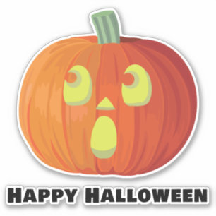 Adesivo Feliz Halloween Sorrindo Pumpkin Sticker