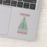 Adesivo Feliz Hanukkah, Feliz Natal<br><div class="desc">Feliz Chanucá, Feliz Natal, cartão interreligioso com árvore de Natal e Menorah, paz interconfessional, adesivo de férias, design para rascunho, cartões de Natal, etiquetas, etiquetas, embalagem de presentes</div>