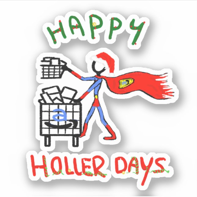 Adesivo Feliz Holerdays 8 - número de pedidos. (Frente)