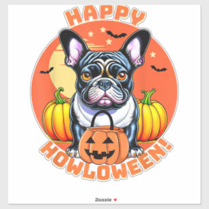 Adesivo Feliz Howloween French Bulldog frenchem dog Hallow
