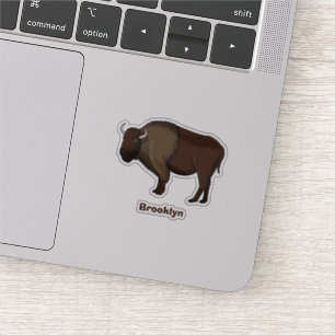 Adesivo Feliz ilustração de búfalo bisonte americano