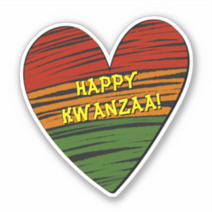 Adesivo Feliz Kwanzaa Juneteth O Seu Vinheta De Coração