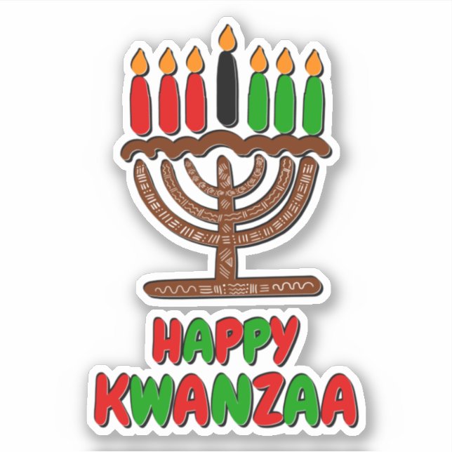 Adesivo Feliz Kwanzaa Red Yellow Green Canders (Frente)