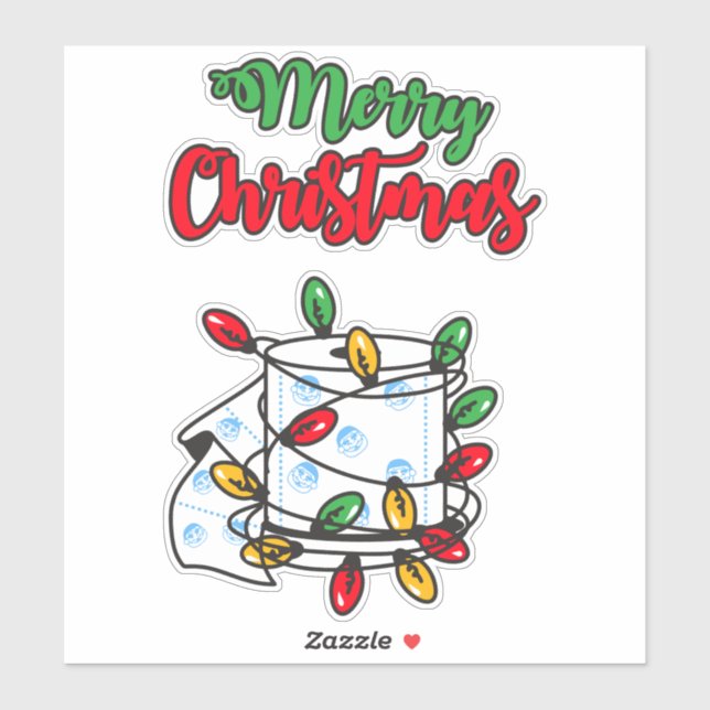 Adesivo Feliz Natal 2020 - Toilet Paper Edition (Folha)