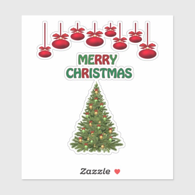 Adesivo Feliz Natal Apresenta Férias Festivas (Folha)