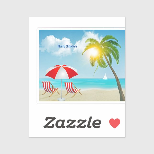 Adesivo Feliz Natal Beach (Folha)