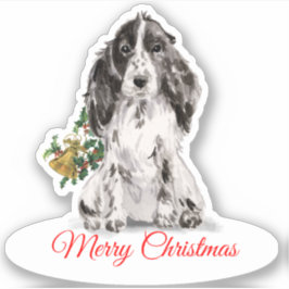 Adesivo Feliz Natal Cocker Spaniel PersonalizadoCorte Vini
