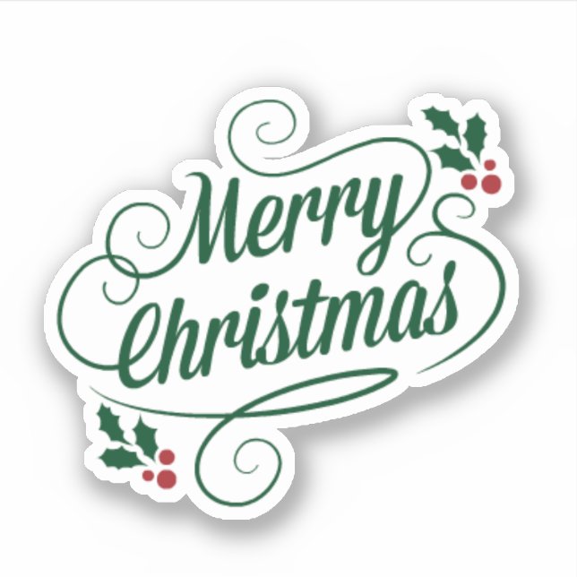 Adesivo Feliz Natal, design de Natal colorido (Frente)