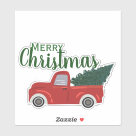 Adesivo Feliz Natal do caminhão vermelho