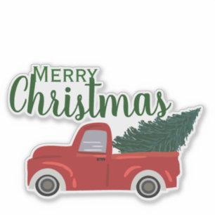 Adesivo Feliz Natal do caminhão vermelho