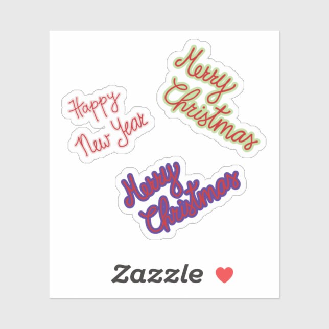 Adesivo Feliz Natal e Felizes anos novos (Folha)