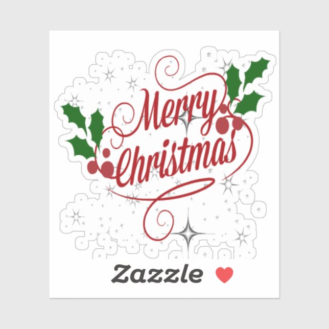 Adesivo Feliz Natal em cores festivas (Folha)