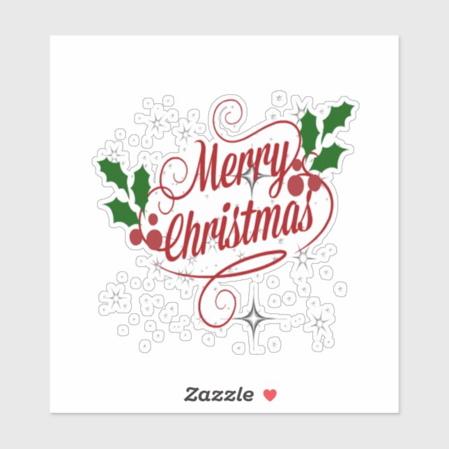 Adesivo Feliz Natal em cores festivas (Folha)