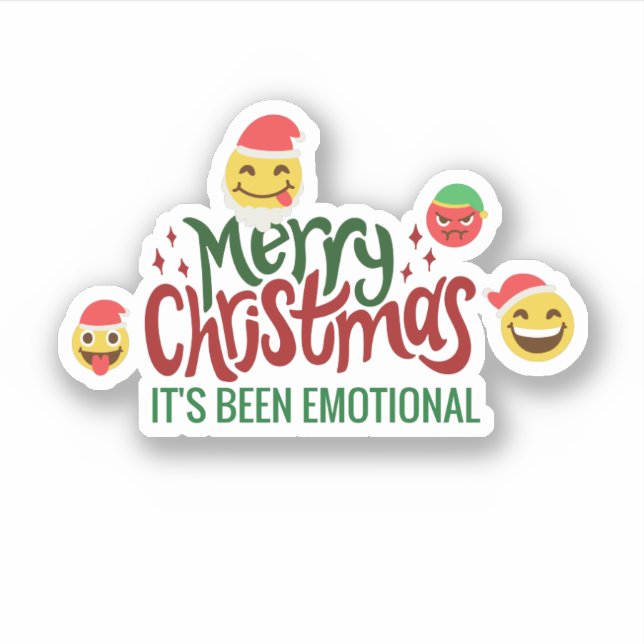Adesivo Feliz Natal Foi Engraçado EMOJI (Frente)