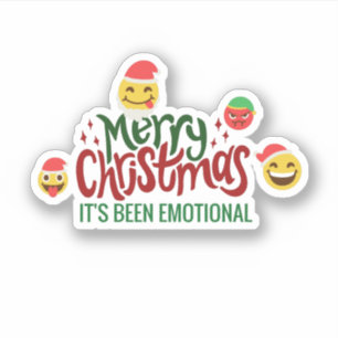 Adesivo Feliz Natal Foi um Engraçado EMOJI EMOCIONAL