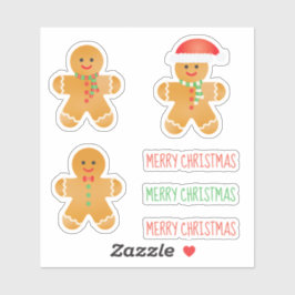 Adesivo Feliz Natal Gingerpão Homens Santa Hat